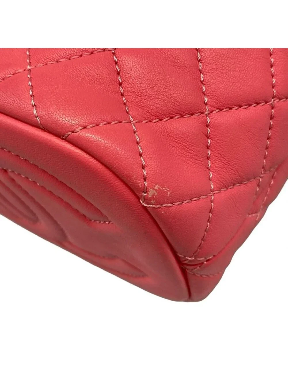Chanel Handbag Quilted Pink Vintage Silver Drawstring Lambskin